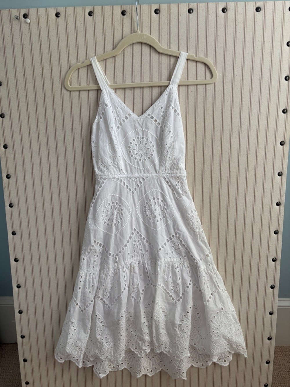 Japna White Eyelet Midi Dress